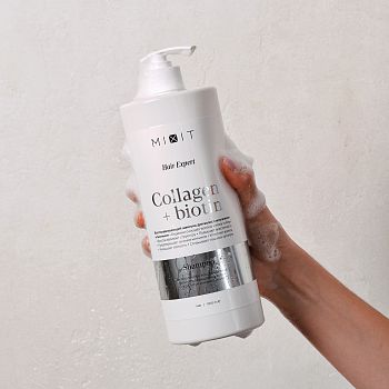 Фото Восстанавливающий шампунь для волос с коллагеном и биотином, 1000 мл 3