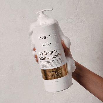 Фото Шампунь для усиления блеска и придания силы волосам с коллагеном и аминокислотами, 1000 мл 4