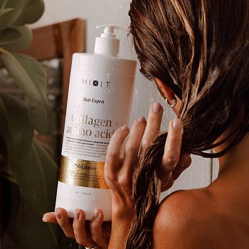 Фото Шампунь для усиления блеска и придания силы волосам с коллагеном и аминокислотами, 1000 мл 5