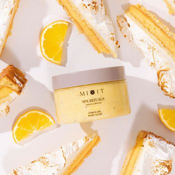 Фото Соляной скраб-бальзам для тела с ароматом лимонного пирога, 300 г 4