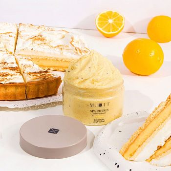 Фото Соляной скраб-бальзам для тела с ароматом лимонного пирога, 300 г 5