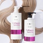 Фото Ламинирующий шампунь для волос с коллагеном и кератином, 1000 мл  4