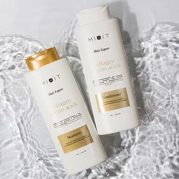 Фото Бальзам-ополаскиватель для усиления блеска и придания силы волосам с коллагеном и аминокислотами, 400 мл 3